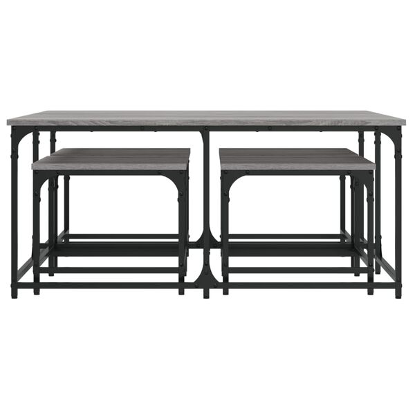vidaXL Tables basses gigognes 5 pcs sonoma gris bois d'ing&eacute;nierie