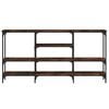 vidaXL Table console ch&ecirc;ne fum&eacute; 160x29x80 cm bois d'ing&eacute;nierie