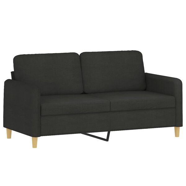 vidaXL Canap&eacute; &agrave; 2 places Noir 140 cm Tissu