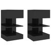 vidaXL Tables de chevet 2 pcs Noir brillant 40x35x65 cm
