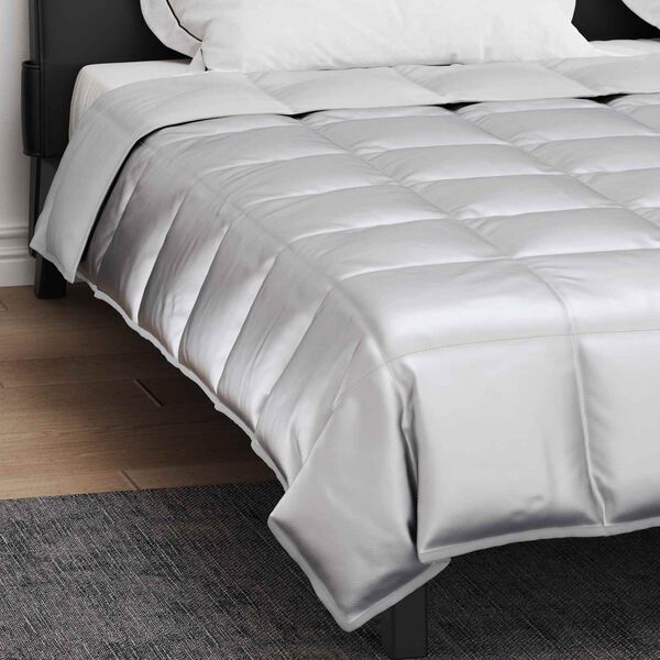 vidaXL Duvet d'&eacute;t&eacute; simple Argent&eacute; 240 x 200 cm Satin et Microfibre