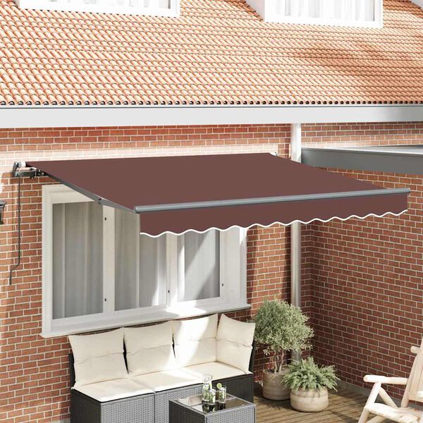 vidaXL Auvent R&eacute;tractable Marron 350 x 200 cm tissu