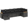 vidaXL Salon de jardin 7 pcs avec coussins noir r&eacute;sine tress&eacute;e