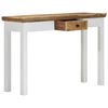 vidaXL Table console Blanc et marron 110x35x75 cm Bois manguier massif