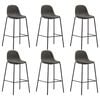 vidaXL Chaises de bar lot de 6 gris fonc&eacute; tissu