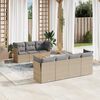 vidaXL Salon de jardin avec coussins 8 pcs beige r&eacute;sine tress&eacute;e