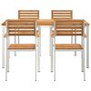 vidaXL EnsembledeRepasdeJardin 5 pcs Marron TeckMassif