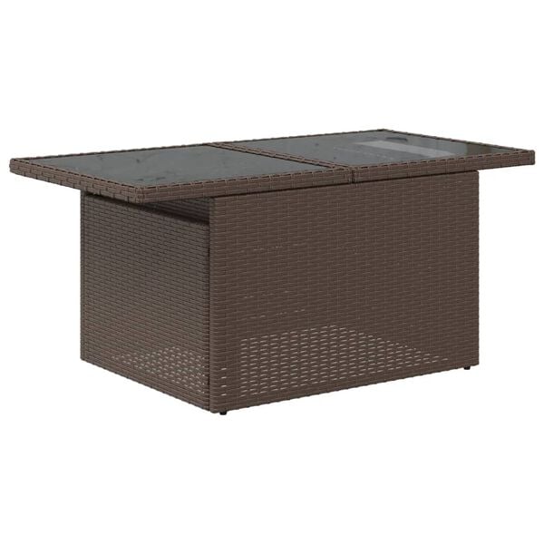 vidaXL Salon de jardin avec coussins 9 pcs marron r&eacute;sine tress&eacute;e