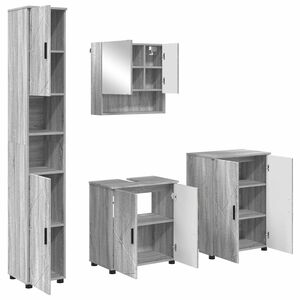 vidaXL Ensemble de mobilier de salle de bain 4 pc Gris Sonoma
