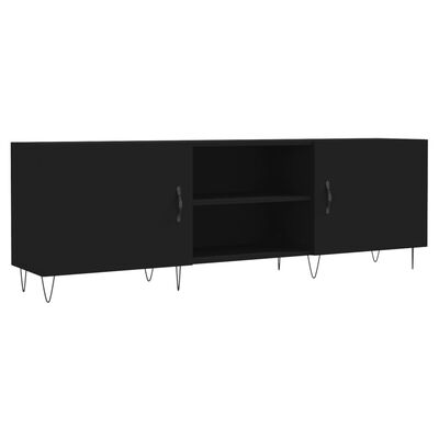 vidaXL Meuble TV noir 150x30x50 cm bois d'ingénierie