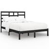 vidaXL Cadre de lit sans matelas noir bois massif 135x190 cm