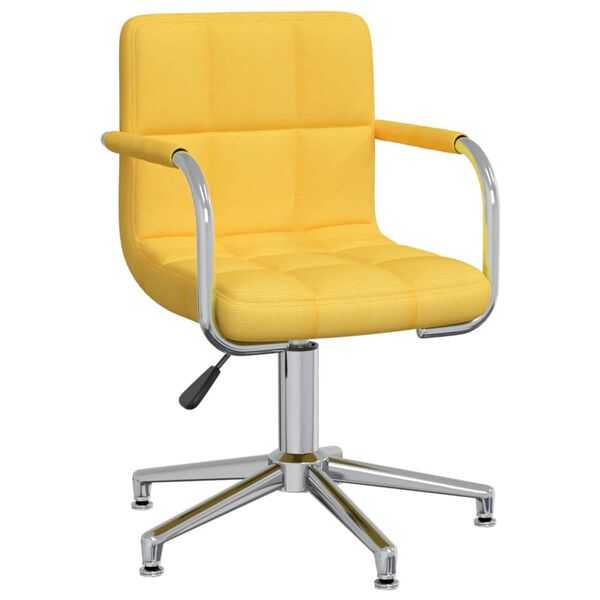 vidaXL Chaise pivotante de bureau Jaune moutarde Tissu