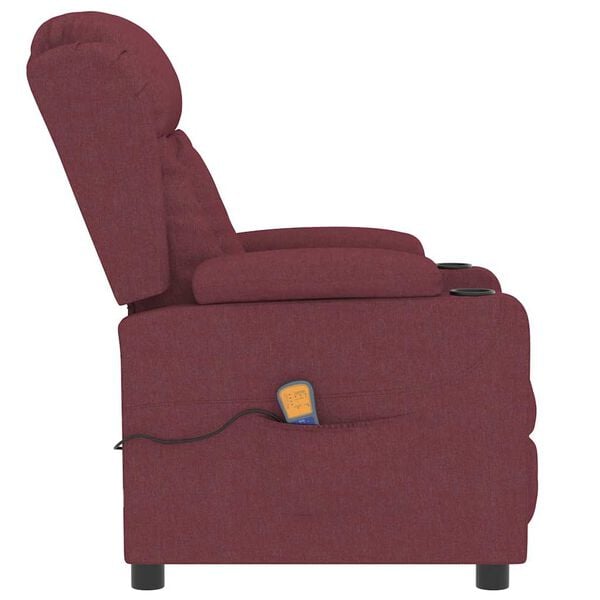 vidaXL Fauteuil de massage Rouge bordeaux Tissu