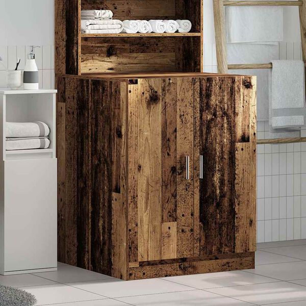 vidaXL Meuble pour machine &agrave; laver vieux bois 70,5x71,5x91,5 cm