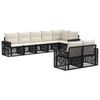 vidaXL Ensemble de canap&eacute; de jardin 8 pc Noir et blanc cr&egrave;me polyrotin