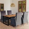 vidaXL Ensemble &agrave; manger de jardin 5 pcs Gris