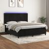 vidaXL Sommier &agrave; lattes de lit et matelas LED Noir 180x200 cm Velours