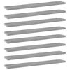vidaXL Panneaux de biblioth&egrave;que 8 pcs Gris b&eacute;ton 60x10x1,5cm Agglom&eacute;r&eacute;