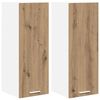 vidaXL Armoire suspendue 2 pc Ch&ecirc;ne Artisan et Blanc Bois d'ing&eacute;nierie