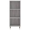 vidaXL Buffet haut Sonoma gris 34,5x34x180 cm Bois d'ing&eacute;nierie