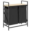 vidaXL Panier &agrave; linge &agrave; 2 compartiments avec &eacute;tag&egrave;re ch&ecirc;ne Sonoma
