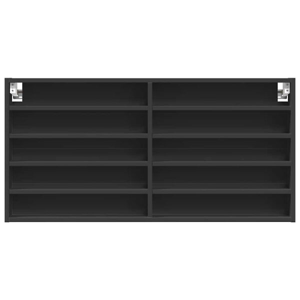 vidaXL Armoire à vitrine noir 100x8,5x50 cm bois d'ingénierie