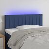 vidaXL T&ecirc;te de lit &agrave; LED Bleu 100x5x78/88 cm Tissu