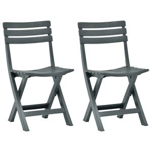 vidaXL Chaise pliante 2 pi&egrave;ces en plastique vert