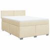 vidaXL Sommier &agrave; lattes de lit avec matelas Cr&egrave;me 160x200 cm Tissu