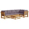 vidaXL Salon de jardin 6 pcs avec coussins bois d'acacia solide