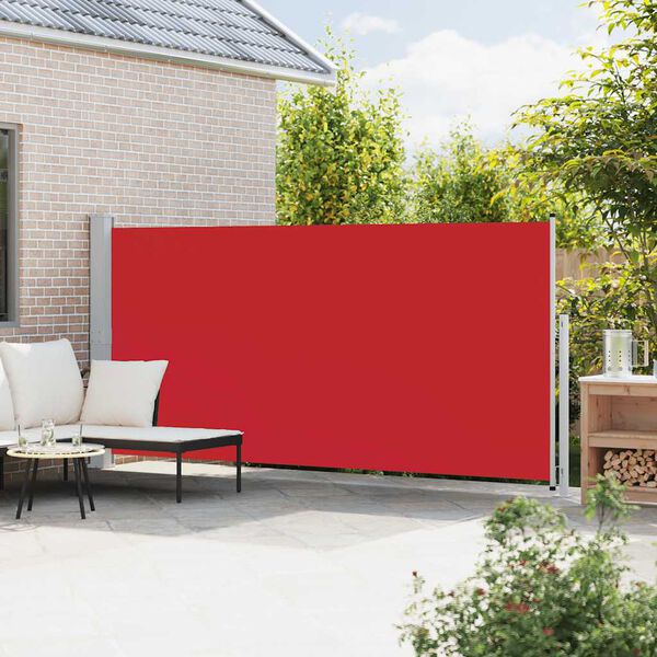 vidaXL Auvent lat&eacute;ral r&eacute;tractable de patio 180x500 cm Rouge