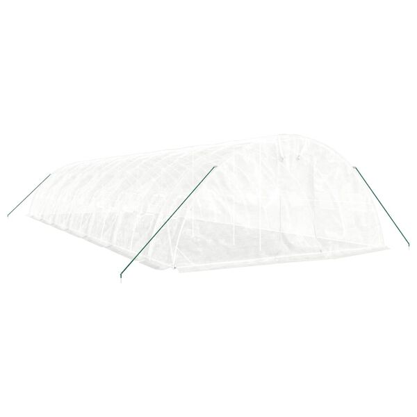 vidaXL Serre avec cadre en acier blanc 70 m&sup2; 14x5x2,3 m