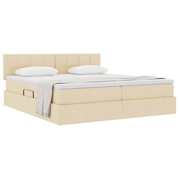 vidaXL Lit de Rangement Cr&egrave;me 180 x 200 cm Cuir synth&eacute;tique