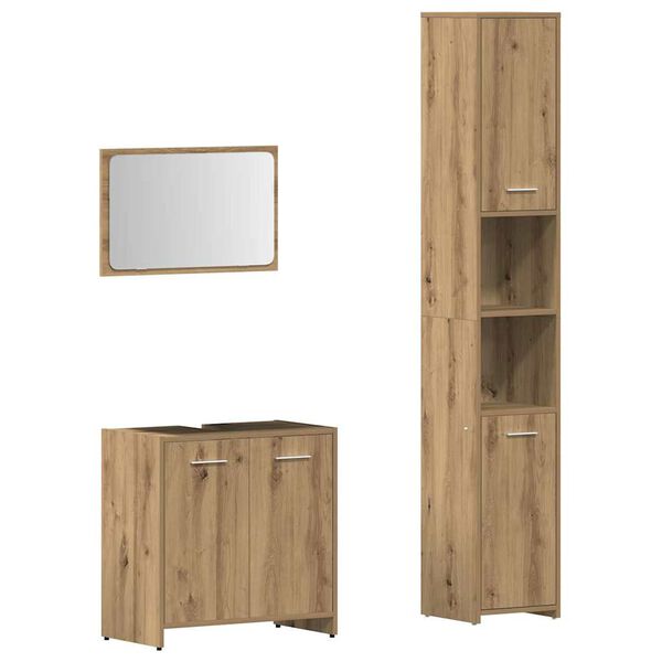vidaXL Ensemble de meubles salle de bain 3 pcs bois d'ing&eacute;nierie
