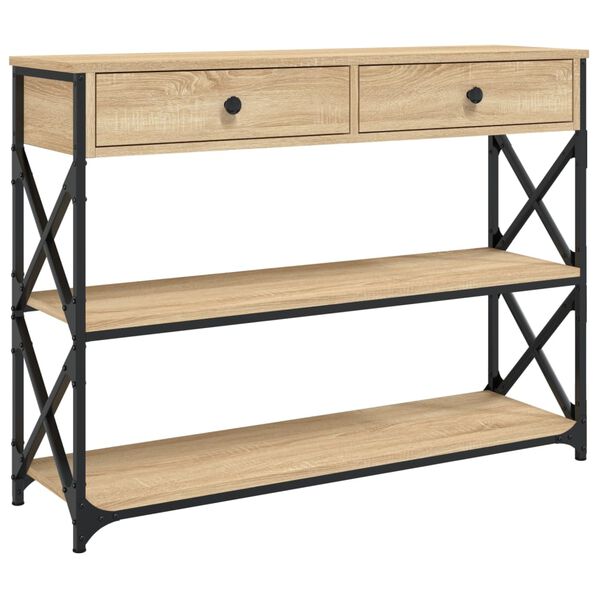 vidaXL Table console chêne sonoma 100x28x75 cm bois d'ingénierie