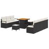 vidaXL Ensemble de canap&eacute; de jardin 10 pc Noir polyrotin