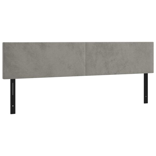 vidaXL T&ecirc;tes de lit 2 pcs gris clair 90x5x78/88 cm velours