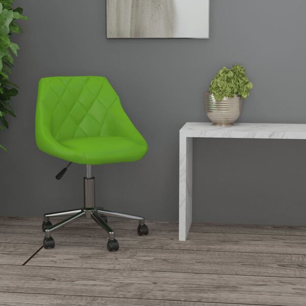 vidaXL Chaise pivotante de bureau Vert Similicuir