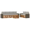 vidaXL Ensemble de canap&eacute;s d'ext&eacute;rieur 7 pc Naturel et gris clair