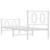 vidaXL Cadre de lit m&eacute;tal sans matelas avec pied de lit blanc 80x200cm