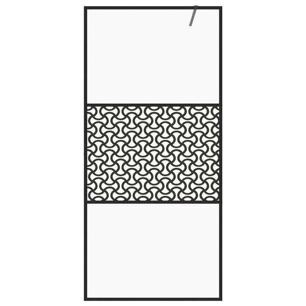 vidaXL Paroi de douche avec verre ESG transparent 90x195 cm Noir