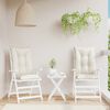 vidaXL Coussins de chaise &agrave; dossier haut lot de 2 cr&egrave;me m&eacute;lang&eacute; tissu