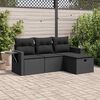 vidaXL Salon de jardin 4 pcs avec coussins noir r&eacute;sine tress&eacute;e