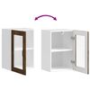 vidaXL Armoire murale de cuisine avec porte en verre Porto chêne fumé