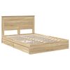 vidaXL Lit de Rangement Ch&ecirc;ne Sonoma 140 x 200 cm Bois d'ing&eacute;nierie