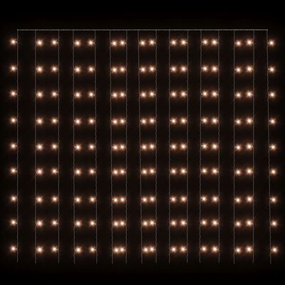 vidaXL Rideaux lumineux à LED 3x3 m 300 LED Blanc chaud 8 fonctions