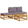 vidaXL Salon de jardin 4 pcs avec coussins Bois d'acacia solide