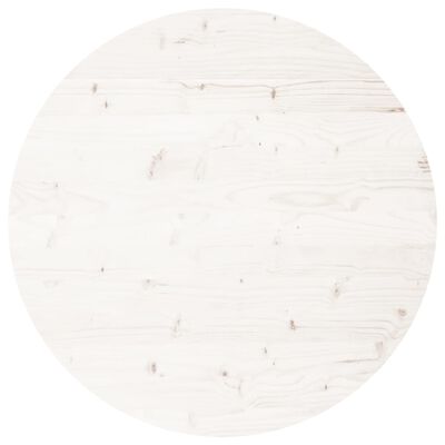 vidaXL Dessus de table rond blanc Ø70x3 cm bois de pin massif