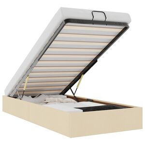 vidaXL Cadre de lit ottoman sans matelas cr&egrave;me 100x200 cm tissu