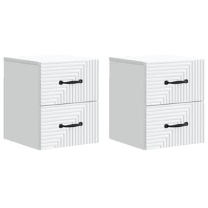 vidaXL Cabinet de chevet mural 2 pcs Blanc 34,5 x 33 x 40 cm